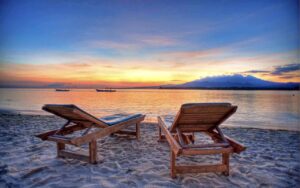 Beautiful sunset in Gili Air
